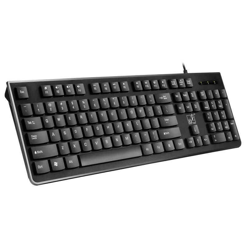 Keyboard Wired Office Keyboard, 104 Keys USB Ergonomic Wrist Rest Keyboard for Windows PC Gamer Desktop, Computer (Black/White): Black Square Key