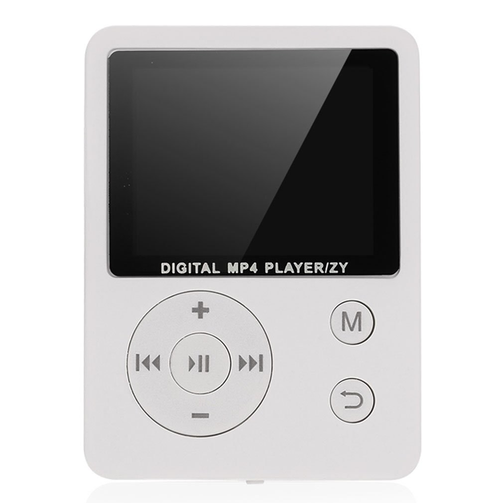 Mp3 Mp4 Card Without External Ring Round Button Digital Player Colorful Screen Music Player Video Playback: White