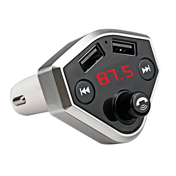 Bluetooth Fm-zender Draadloze MP3 Speler Radio Zender 3.1A Auto Charger Met Dual Usb-poorten Handsfree Bluetooth Car Kit: Zilver