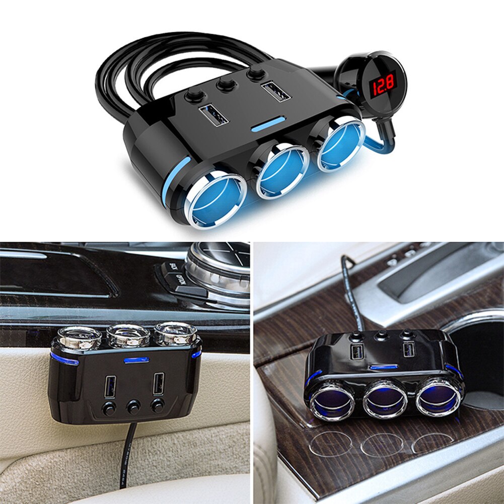 12v-24v universele auto sigarettenaansteker aansluitingen dubbele usb telefoon oplader adapter detectie auto elektronica accessoires