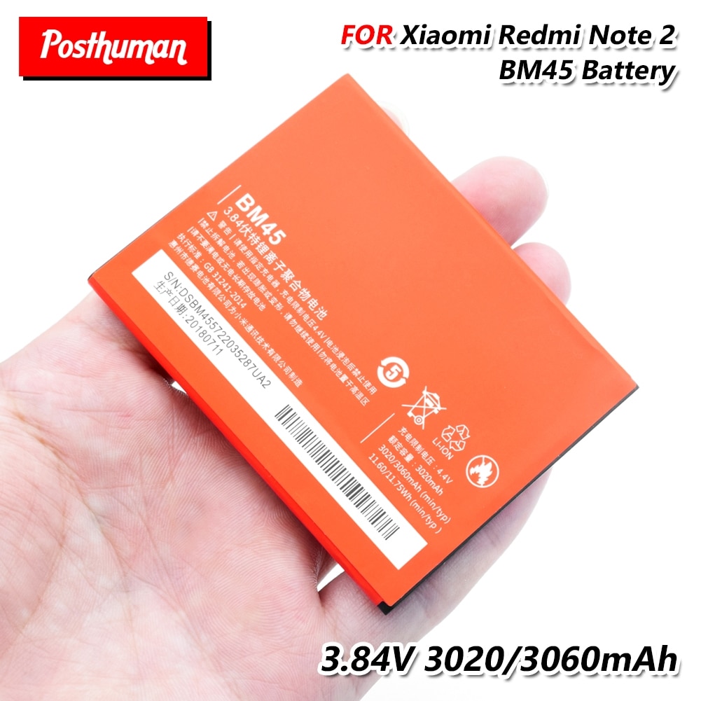3060mAh BM45 Oplaadbare Lithium Li-Po Vervangende Batterij Echt BM-45 BM 45 Batterij Voor Xiaomi Redmi Note 2 hongmi Note 2