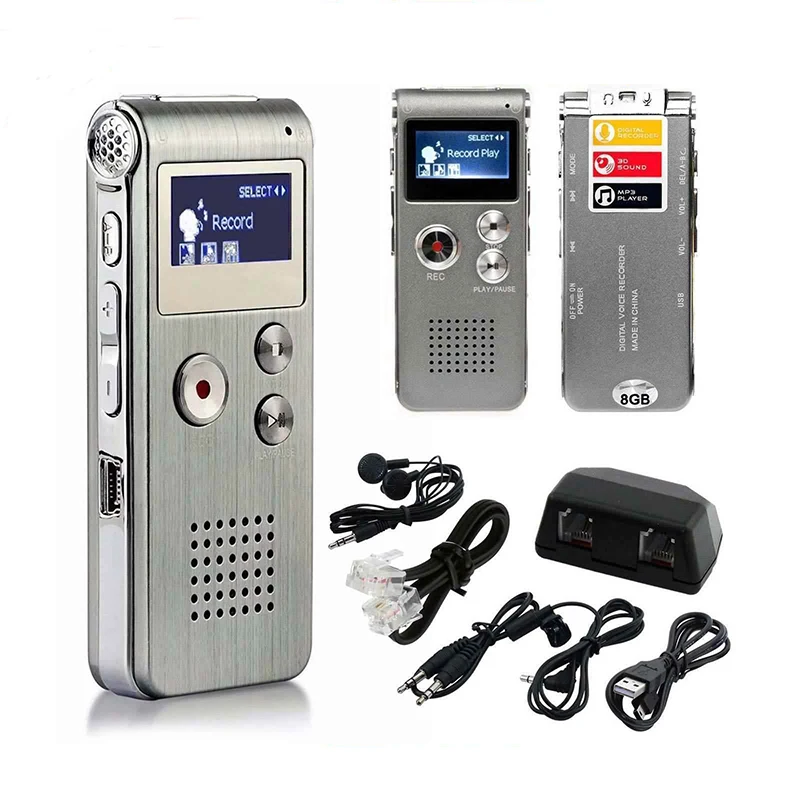 8GB Voice Recorder MP3 Player Mini Sound Audio Recorder Mini USB Flash Drive Recording Dictaphone