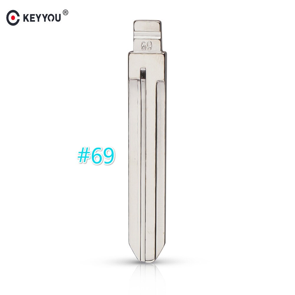 KEYYOU 10pcs Uncut Metal NO. 69 Scale Blank Car Key KD MINI/KD900 Remote Blade TOY43R for Subaru XV/Great Wall/old Toyota