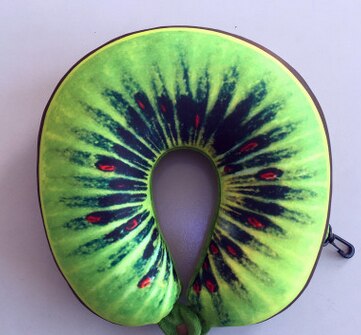 Frugt u-formet rejsepude nanopartikler nakkepude vandmelon citron kiwi appelsin bilpuder blød pude boligtekstil: 3