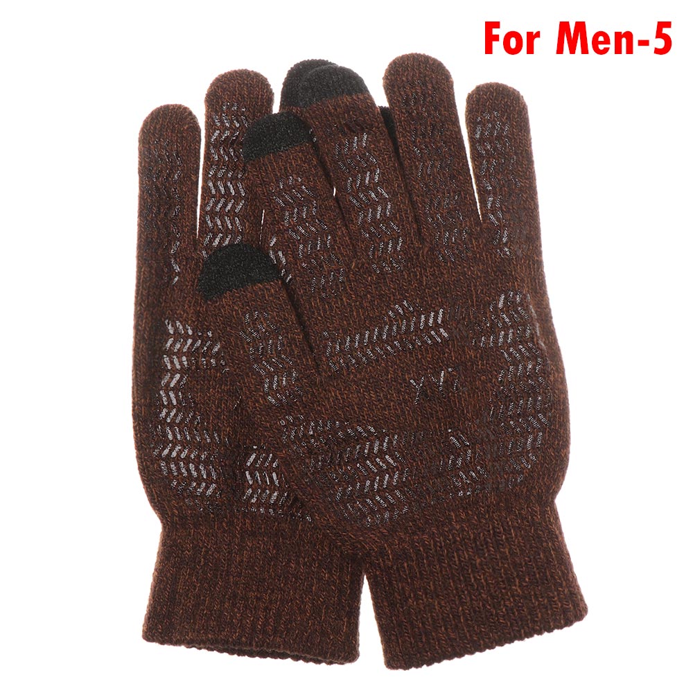 Winter Gloves Cute Furry Warm Gloves with Full Fingers Outdoor Sport Plus Velvet Touch Screen Gloves Driving Gloves: For Men-5