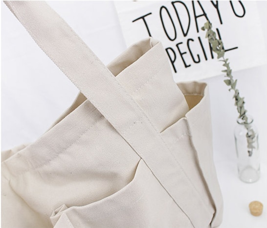 Leinwand Multi-taschen Zipper Handtasche für Student Schule Lehrer Stoff Freizeit Top-griff Tasche für Teenager Großen Jumbo windel Tasche