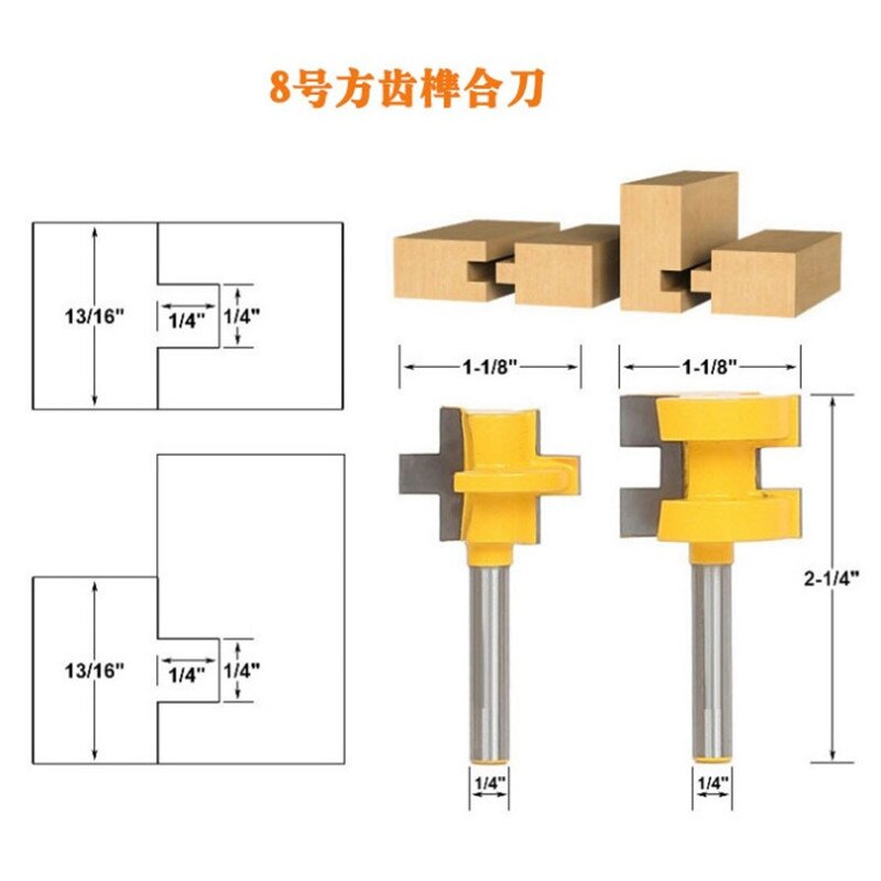 2pcs 3 Sizes Wood Cutter Milling Cutters Router Bits For Wood Woodworking Milling Tool Router Bits Set 1/2 1/4 Shank