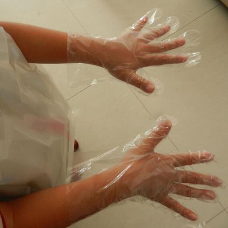100pcs Disposable children's gloves PE gloves children's protective gloves