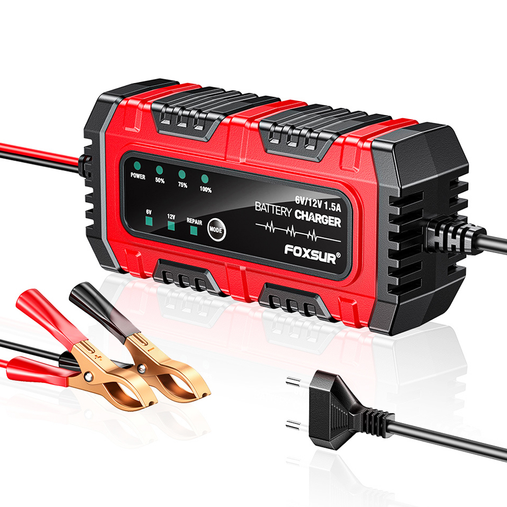 Volle intelligente intelligente Pulsreparatur Blei-Säure-Batterieladegerät 6V/12V 1,5A Mehrfachschutz Auto Motorradbatterie: Default Title