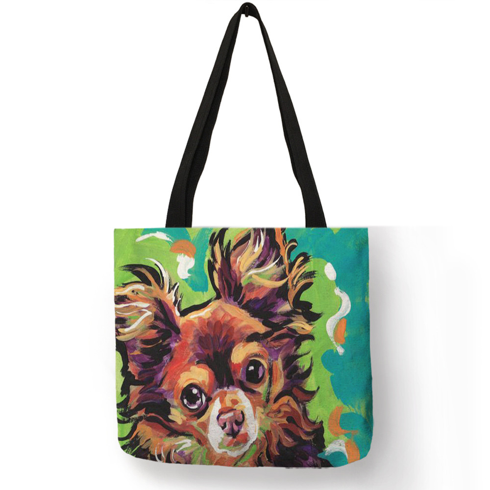 Vrouwen Handtas Charles Spaniel Olieverf Print Tote Bag Lady Meisjes Office School Travel Schoudertas Herbruikbare Boodschappentassen: 010