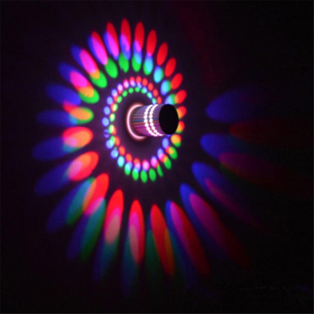 RGB Spiraal LED Wandlamp Plafondlamp 3 W Draadloze Afstandsbediening Oppervlak Installeren Dimbare Light, 360 Graden Stralingshoek