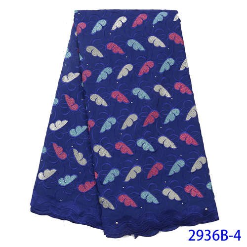 Tecido de renda suíço seda e macio, novo tecido de renda nigeriano, tecido de renda bordado para vestido africano vermelho KS2936B-2: Picture 4