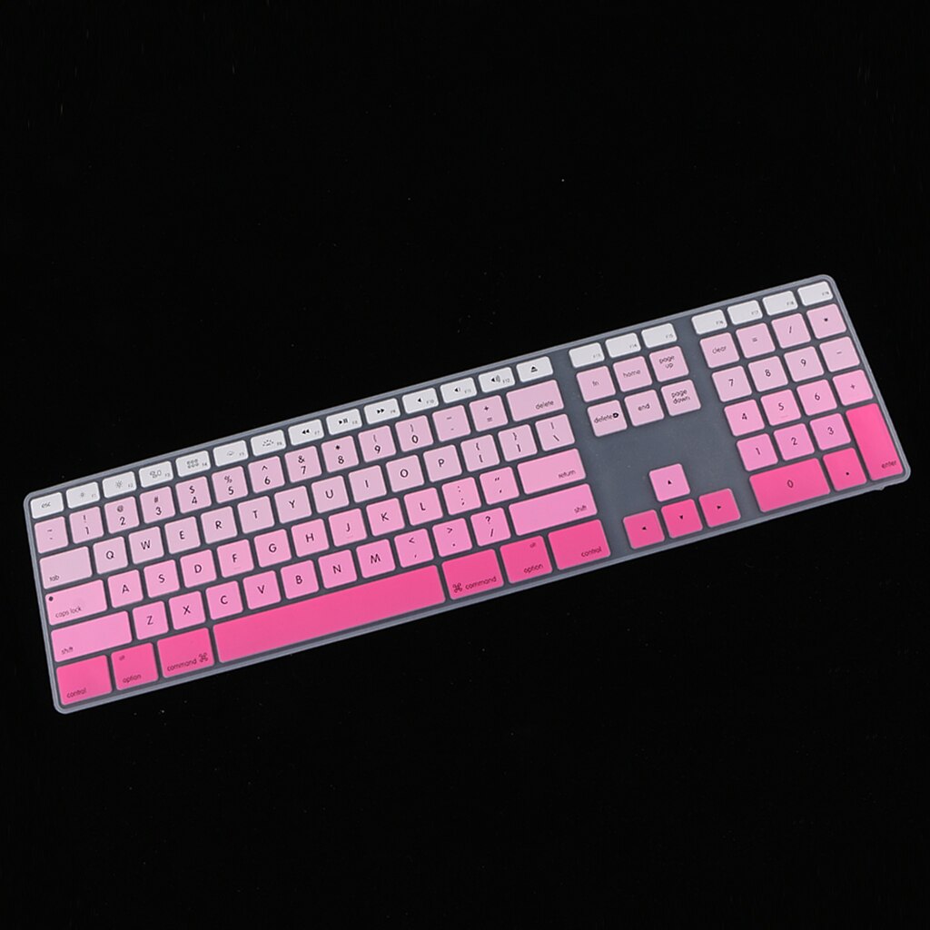 Soft Silicone Keyboard Cover Skin for IMac G6 A1243 with Numeric Keypad: Gradient pink