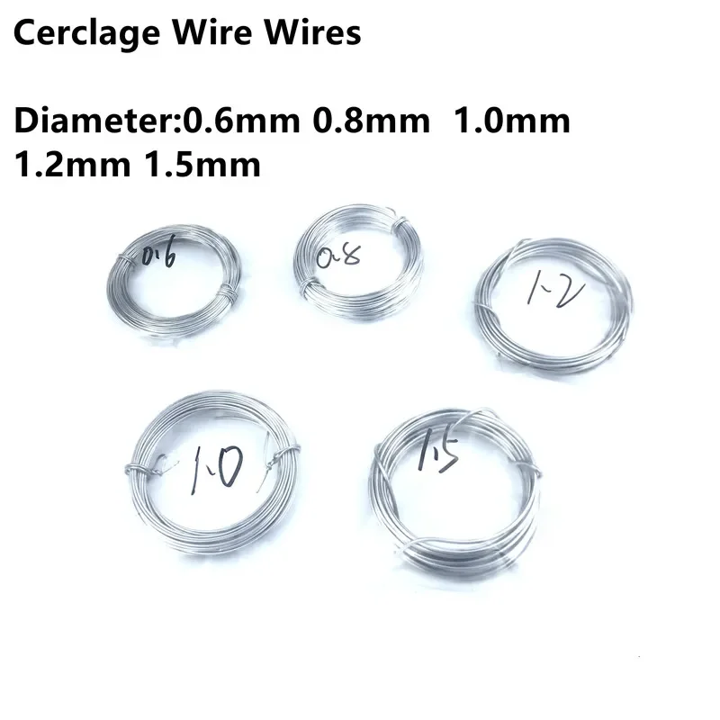 Ortopedisk rustfritt stål 0.6-1.5mm cerclage metalltråd ledninger ortopediske instrumenter