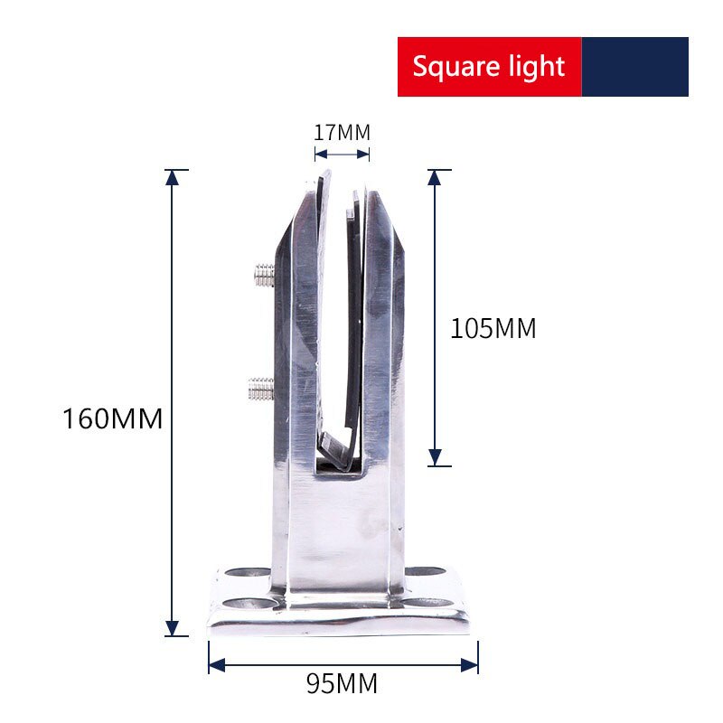 304 Stainless Steel Glass Clamp Holder Square Round Glass Pool Fence Clamp Home Garden Stairs Balcony Glass Floor Clamp
