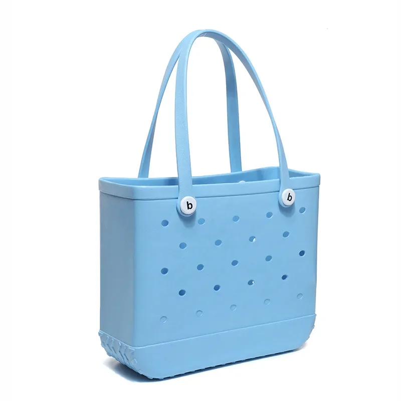 Bolsa de playa grande EVA, cesta de almacenamiento impermeable para piscina, de verano para mujer, bolso de hombro tipo shopper, bolso de playa de gelatina, bolso de mano Croc: Rosa