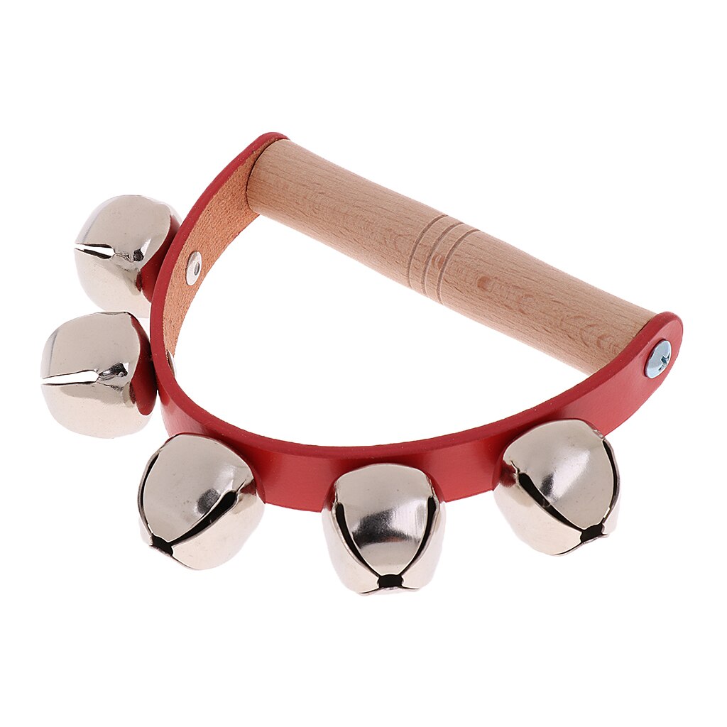 Hand Schudden Rammelaar Ring Muziek Instrument Percussie Speelgoed Voor Baby Peuter Greep Training Rood