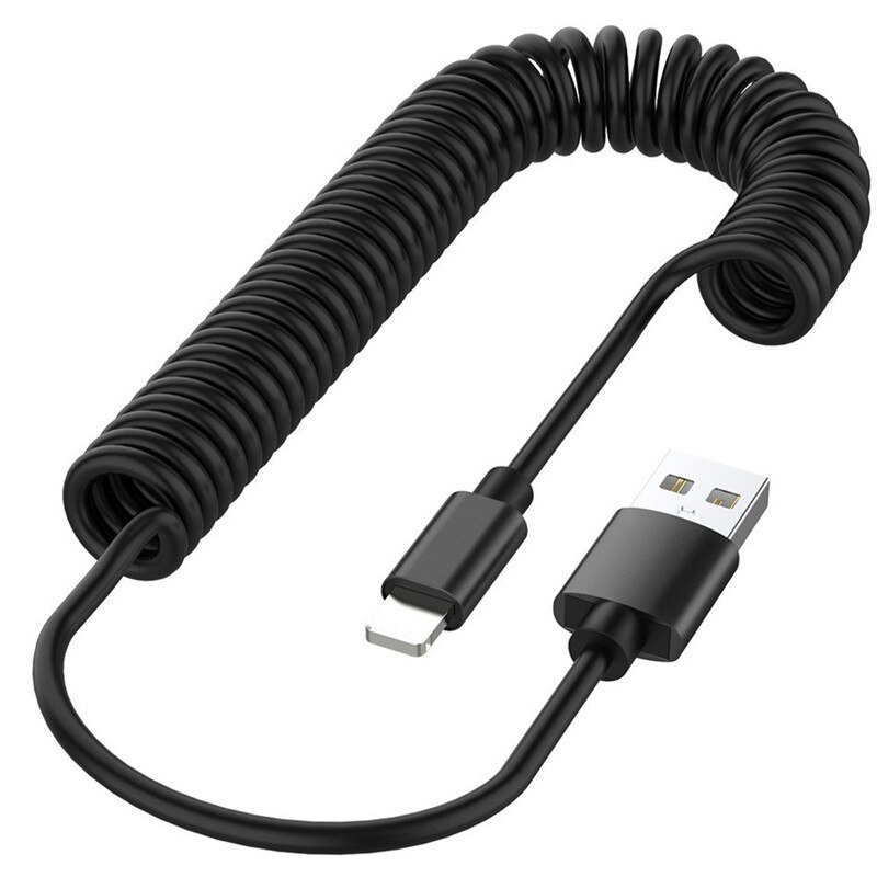 Usb-kabelfjeder, der kan trækkes ud, kabeltype c-ledning til samsung 8- pin opladningskabel til iphone x xs max 8 7 6 plus oplader kabeltråd: Til iphone