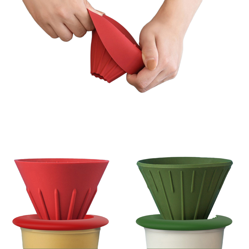 Regnbue sukker farve  v60 kaffe dryp filter kop barista silica vendbar foldbar udendørs 1-2 personer kaffe drypper filter kop