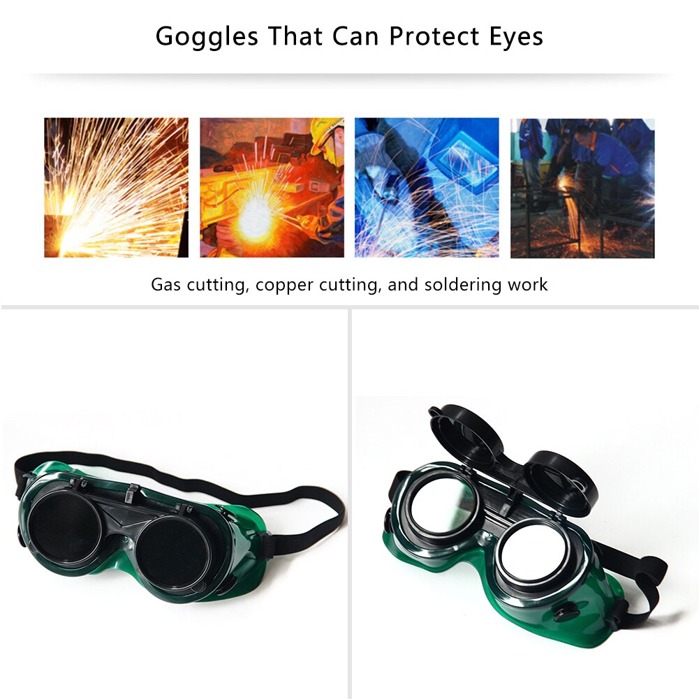Flip-Up Double-Layer Welding Safety Protective Goggles Glasses Protective Glasses Fits For Cutting Grinding Welding