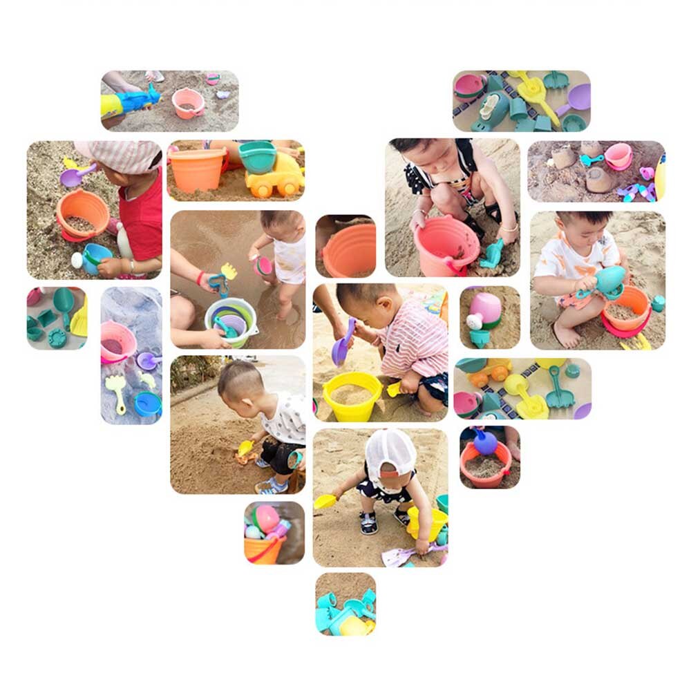5/12/14pcs Zomer Kinderen Zachte Rubber Strand Speelgoed Auto Play Zand Hulpmiddel Schop Kind Zand Kasteel diy Kinderen Strand Emmer