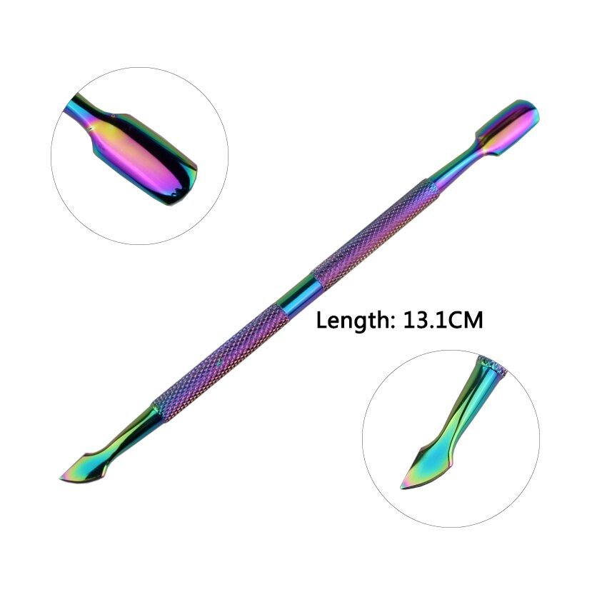 Tignish-1 Uds. De esmalte de uñas Camaleón de doble punta, empujador de cutículas de dedos, para manicura y manicura: 1