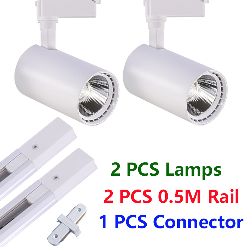 LED Track Light Set 12-40W plafoniera ad alta luminosità per Street Living Room Kitchen Home appliance Rail faretti mobili Led: Luce Verde / Brown
