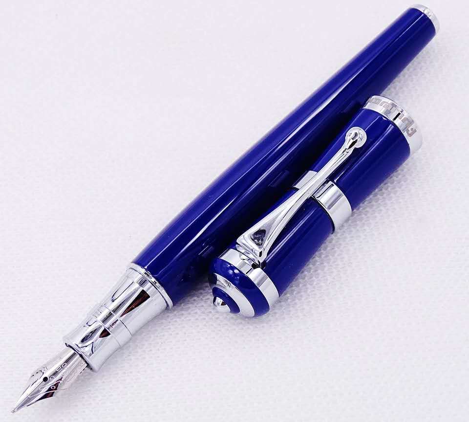Fuliwen 2051 Vulpen Blauw Metalen Inkt Pen Verse Fastion Stijl M Nib Converter Pen Briefpapier Kantoorbenodigdheden Schrijven