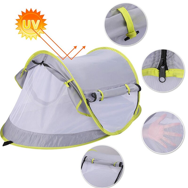 Folding baby beach tent mini breathable zippers mosquito net playhouse play tent for children indoor outdoor room house