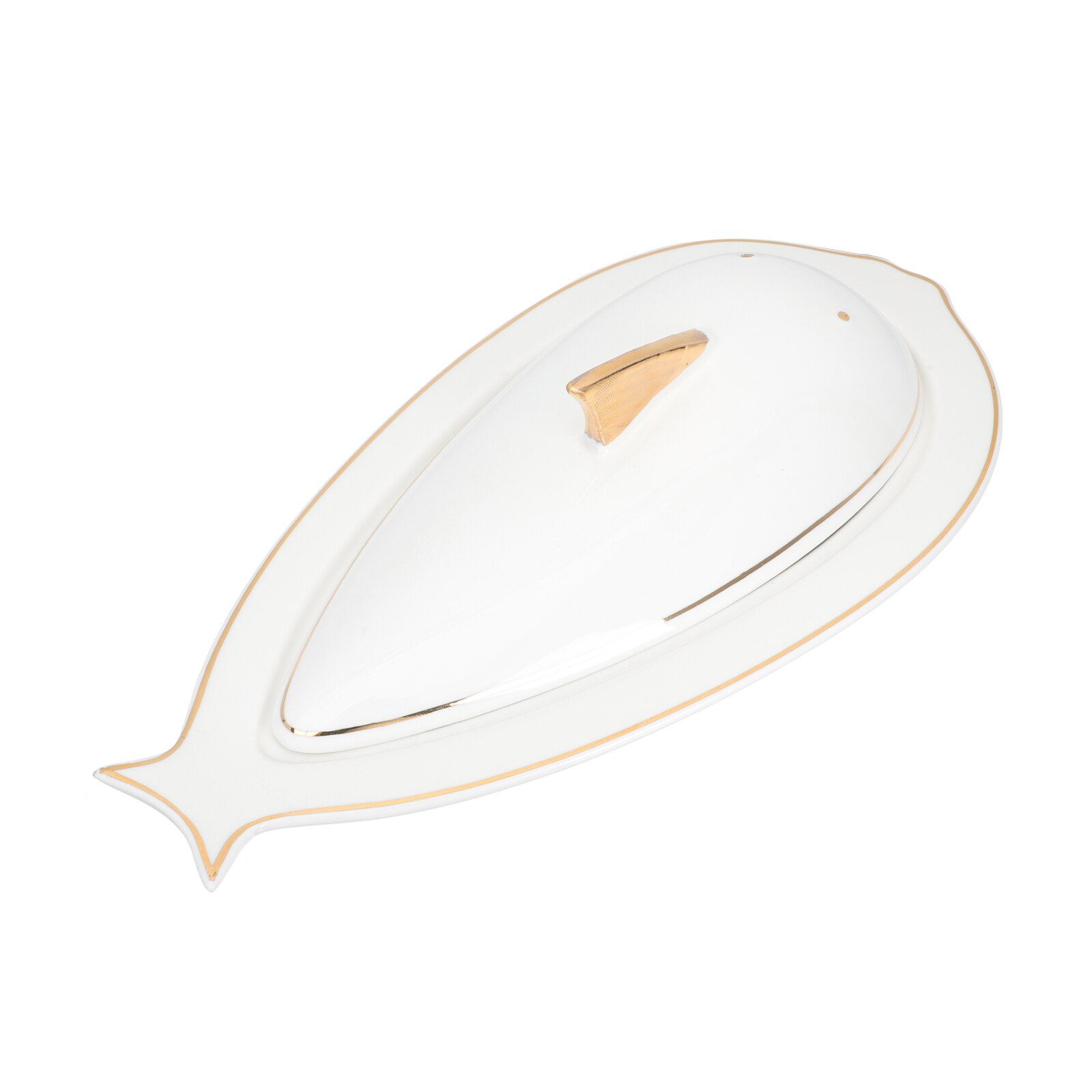 1 Set of Fish Tray Fish Tray with Lid Kitchen Supply Ceramics Seafood Dish for Kitchen Hotel Home: Default Title