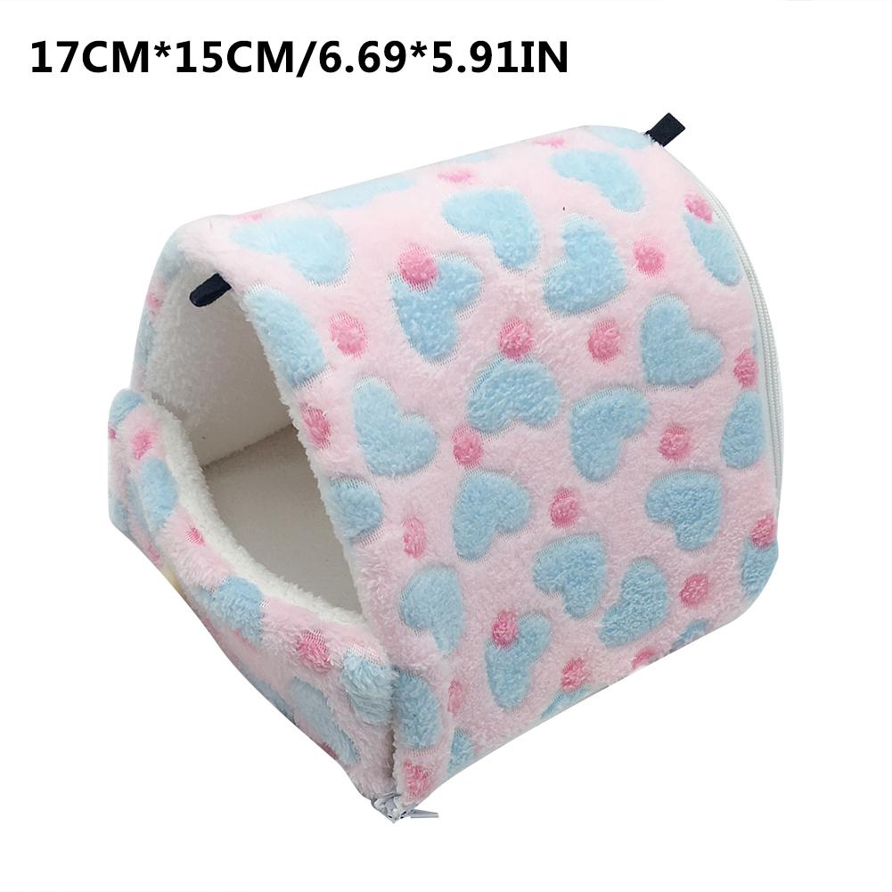 Tente-hamac molletonnée pour petits animaux de compagnie,petite maison douillette et confortable idéale comme lit pour un hamster, cochon d'Inde ou écureuil, au printemps et en hiver: A   17x15cm