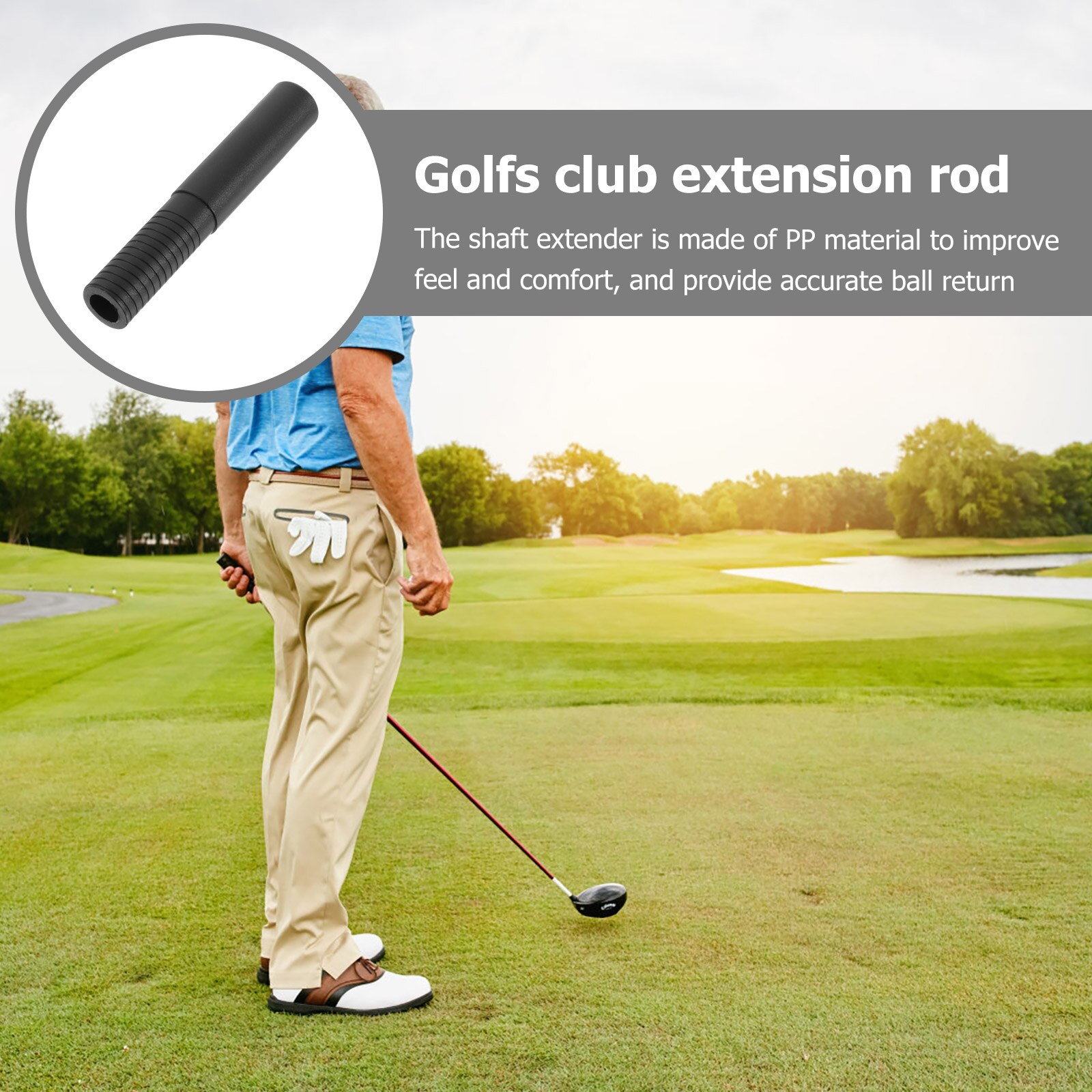 Manopole da golf accessori golf Club Butt Extender asta di prolunga in plastica (nero)