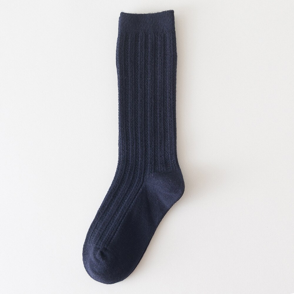 Kids Kinderen Katoenen Kniekousen Voor Meisjes Solid Gestreepte Baby Meisje Kniehoge Sokken Winter Sokken Voor Jongens Half sokken: 5 / 9-12Y