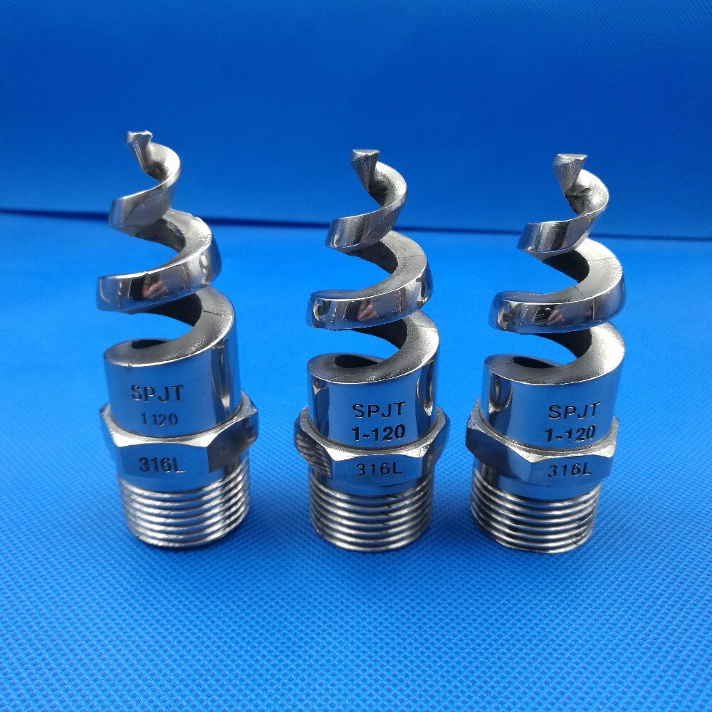 All Size 316L Stainless Steel Spiral Jet Nozzle Industrial Spray Dust Remove Nozzle Full Cone Spiral Nozzle for Garden