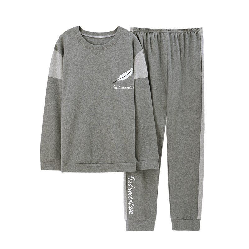 Ensemble pyjama M-XXXL coton pur pour homme, doux et confortable, manches longues, pantalon, grandes tailles, printemps, automne, hiver