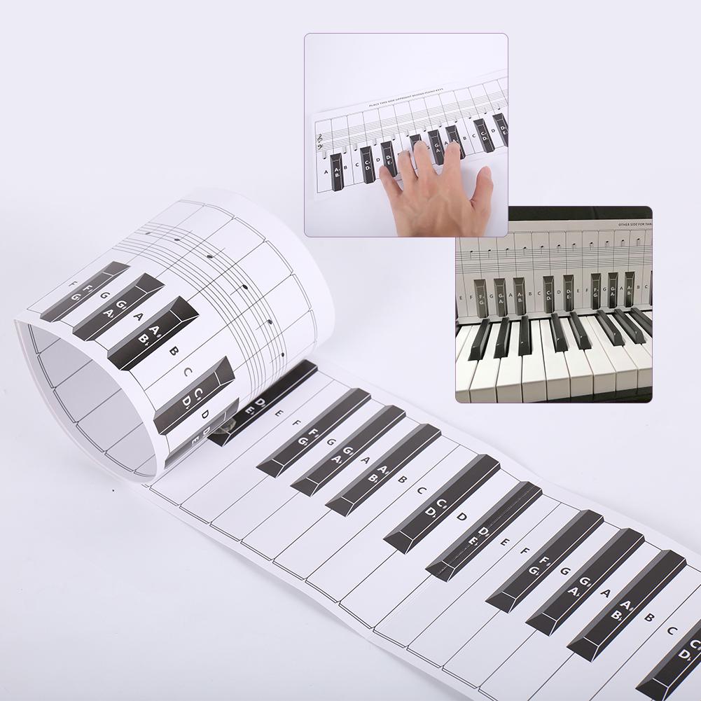 Piano Toetsen Grafiek Piano Toetsenbord Oefening Papieren Toetsenbord Gids Piano Personeel Contrast Tekening Piano Akkoord Grafiek