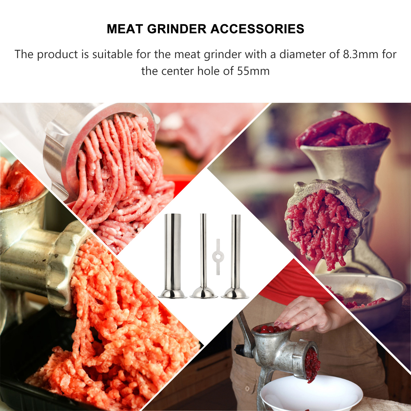 A Set Stainless Steel Sausage Making Tools Meat Grinder Accessories Parts