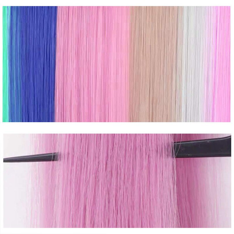 XBwig-extensiones de cabello sintético para mujer, Clip puro en tiras de una pieza, 12 ",