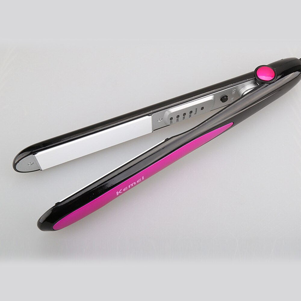 Plancha alisadora de pelo, herramientas de estilismo, Rizador iónico plano, KM-532