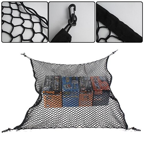 Universal bil bagagerum bag last organizer opbevaring elastisk mesh net holder 4 kroge