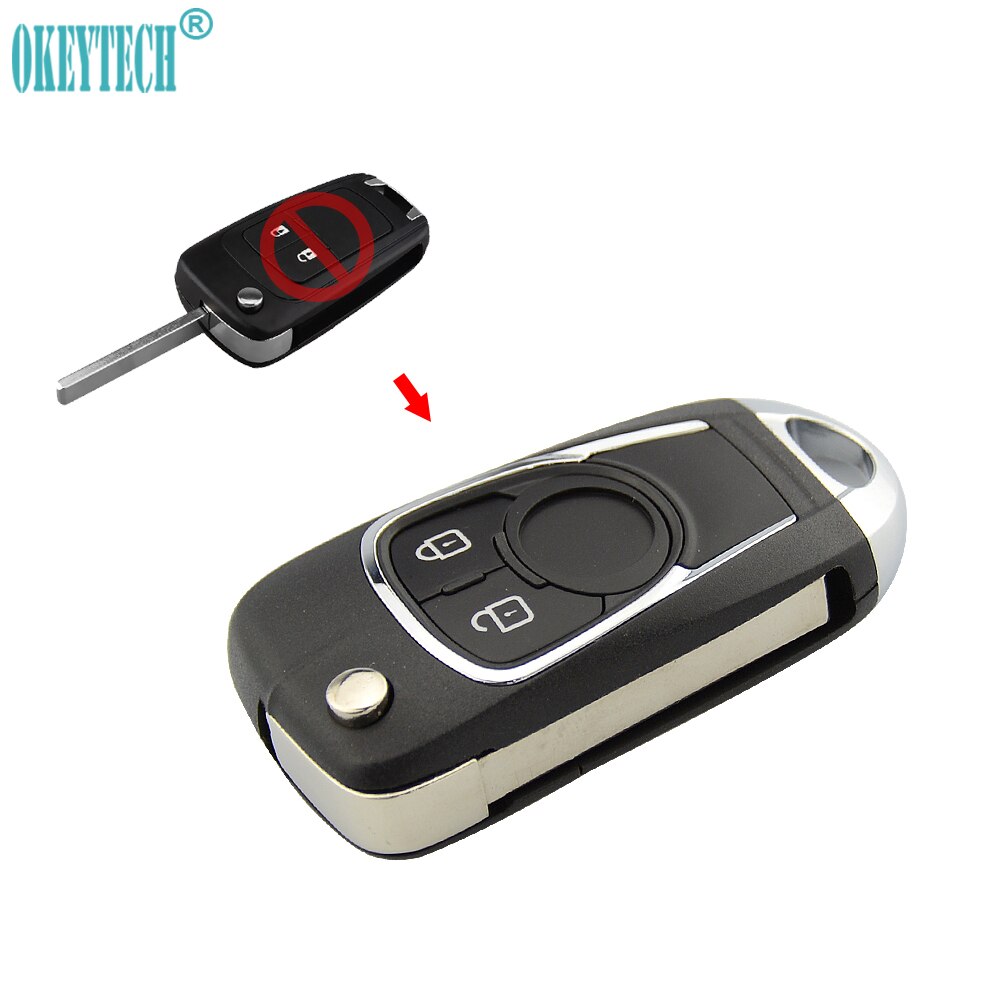 OkeyTech 2/3 Knoppen Gewijzigd Flip Folding Autosleutel Shell Vervanging Cover Case Fob voor Opel Insignia Astra Voor Chevrolet Cruze