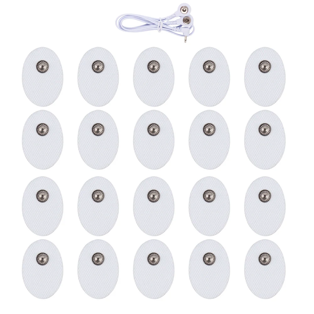 Électrodes de physiothérapie, Patch de Massage pour Machine Tens, électrostimulateur musculaire, accessoires de Massage électrique pour le corps, 20 pièces: Marron