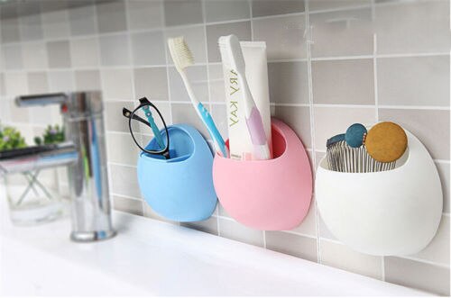 Vægmonteret tandbørsteholder til brusebad, sjov sanitær tandbørsteholder