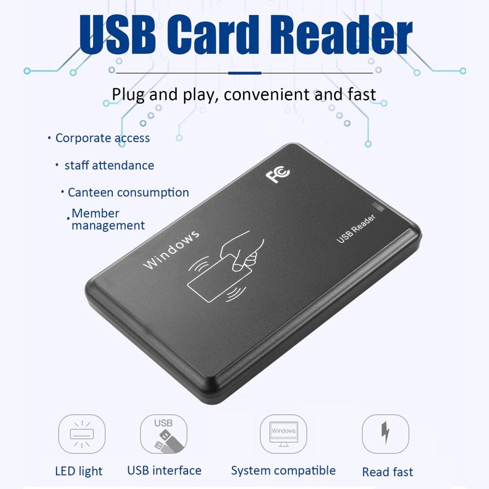 USB 13.56MHz RFID Card Reader Programmer Burner + 3 ID Key Buckles + 3 ID Cards Smart Card Drive free