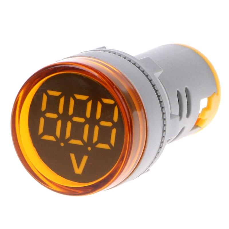 Ac 60-500v 22mm indikatorer til digital voltmeter spændingsmåler: Gul