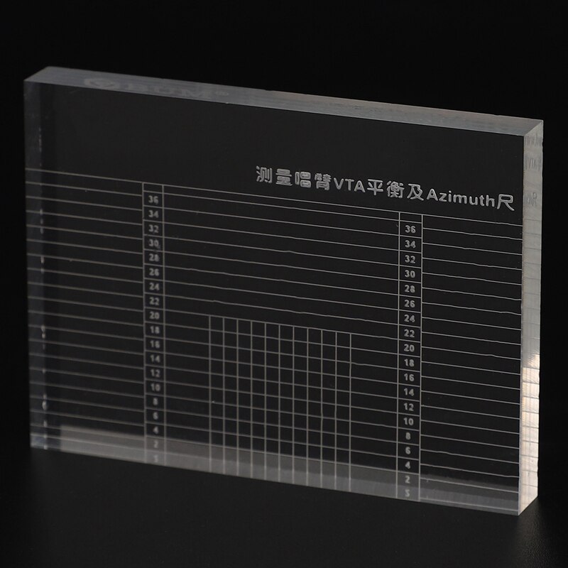 1 Pcs LP Vinyl Record Player Measuring Phono Tonearm Azimuth Ruler &amp; 1 Pcs LP Vinyl Record Needle Gauge Arm Scale