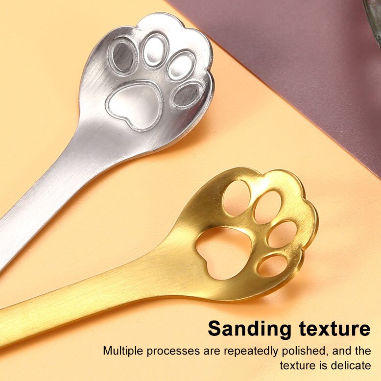 1Pcs Kat Poot Theelepel Multifunctionele Leuke Servies 304 Roestvrij Staal Kerst Benodigdheden Keuken Accessoires Koffie Taart Lepel