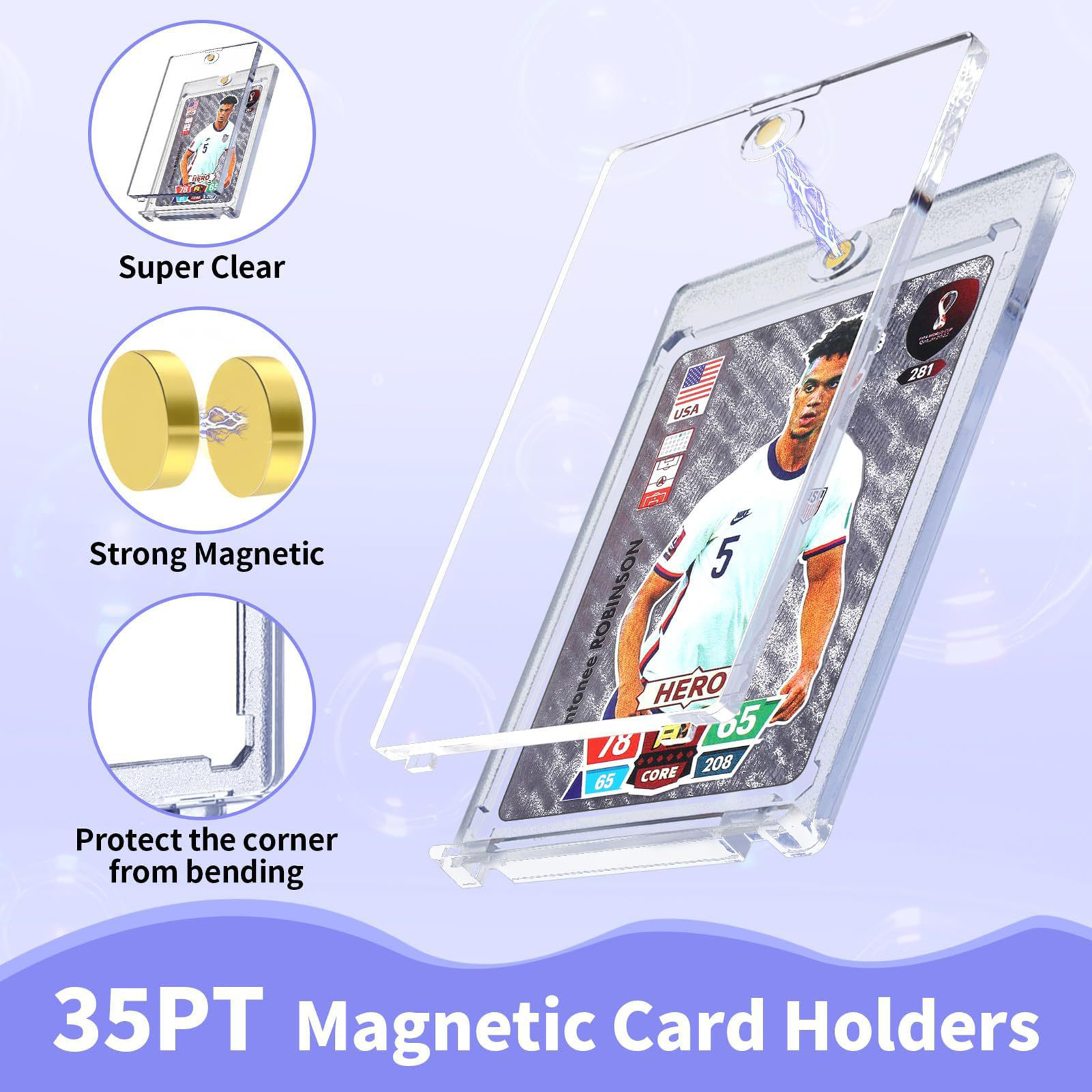 1/6Pcs Magnetic Card Holder Clear Acrylic Photo Protectors Display Case Idol/Sports Star Photo Cards Organizer Year
