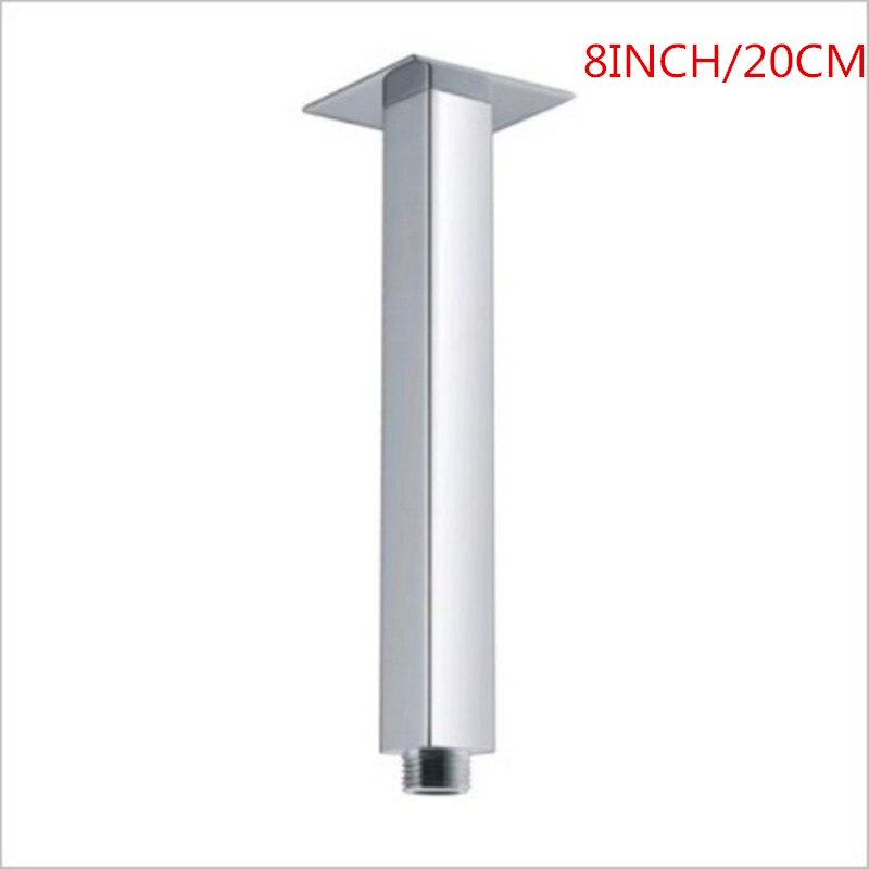 Good Brass Chrome 20CM Ceiling Mounted Shower Arm Square Fixed Overhead Shower Holder 8 Inch Length