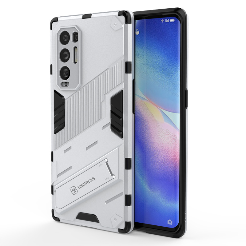 For Case OPPO Find X3 Neo Cover For Find X3 Neo Capas PC Punk Stlye Car Bracket Kickstand Cover For Find X3 Pro Neo Lite Fundas: Other / WHITE